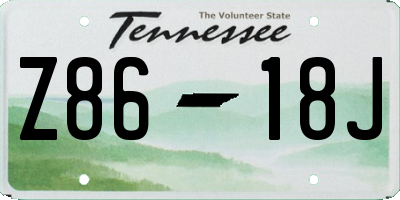 TN license plate Z8618J