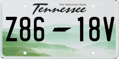 TN license plate Z8618V