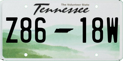 TN license plate Z8618W