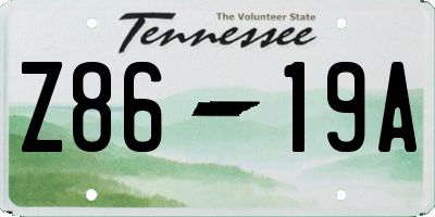 TN license plate Z8619A