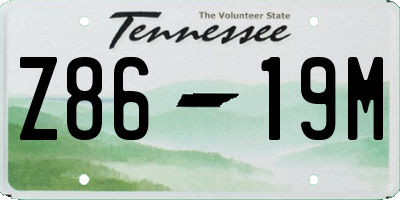 TN license plate Z8619M