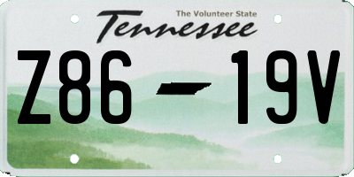 TN license plate Z8619V