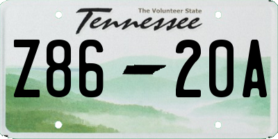 TN license plate Z8620A