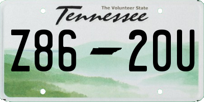 TN license plate Z8620U