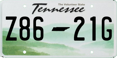 TN license plate Z8621G