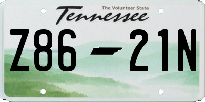 TN license plate Z8621N