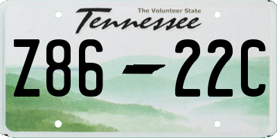 TN license plate Z8622C