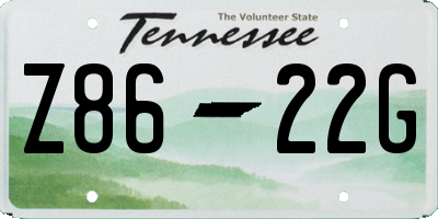 TN license plate Z8622G