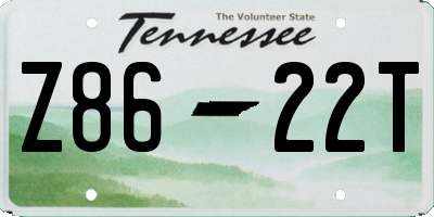 TN license plate Z8622T