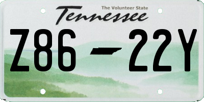 TN license plate Z8622Y
