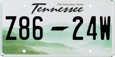 TN license plate Z8624W