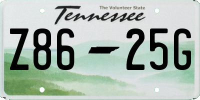 TN license plate Z8625G