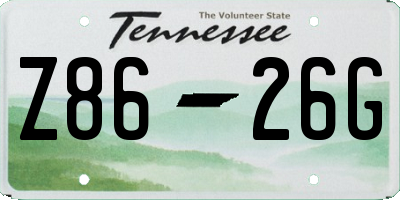 TN license plate Z8626G