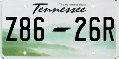 TN license plate Z8626R