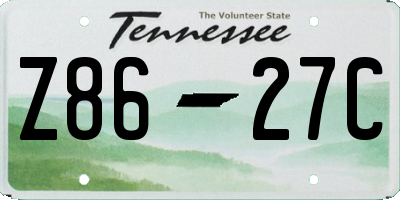 TN license plate Z8627C