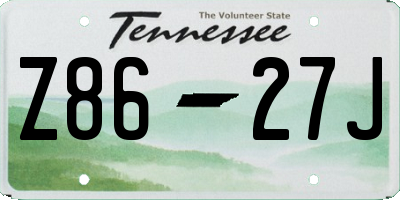 TN license plate Z8627J