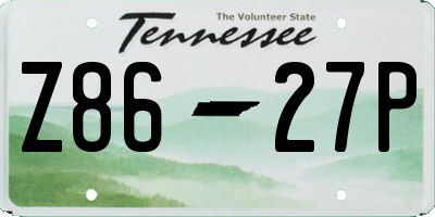TN license plate Z8627P