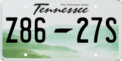 TN license plate Z8627S