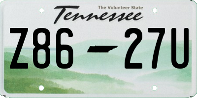 TN license plate Z8627U