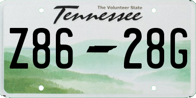 TN license plate Z8628G