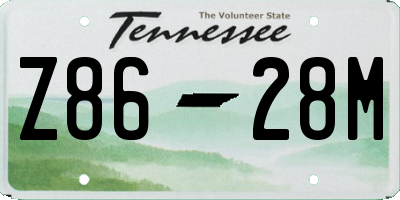 TN license plate Z8628M