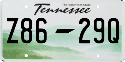 TN license plate Z8629Q