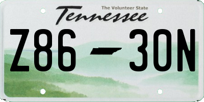 TN license plate Z8630N