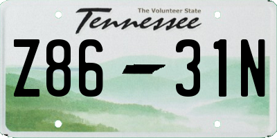 TN license plate Z8631N