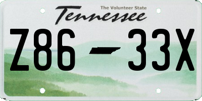 TN license plate Z8633X