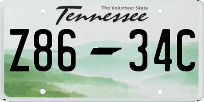 TN license plate Z8634C