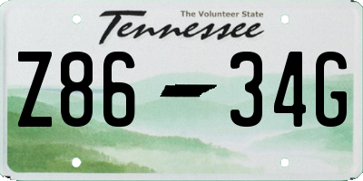 TN license plate Z8634G