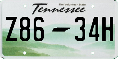 TN license plate Z8634H
