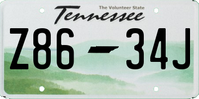 TN license plate Z8634J