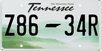 TN license plate Z8634R