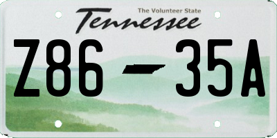TN license plate Z8635A