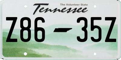 TN license plate Z8635Z