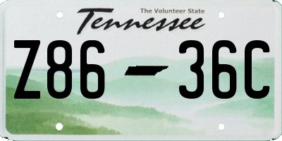 TN license plate Z8636C