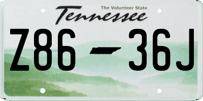 TN license plate Z8636J