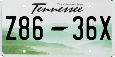 TN license plate Z8636X