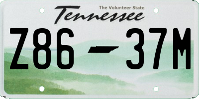 TN license plate Z8637M