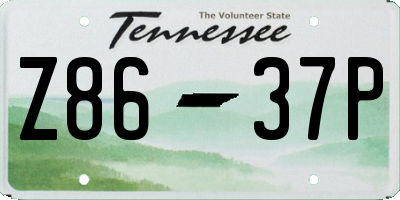 TN license plate Z8637P