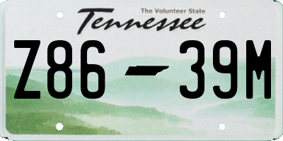 TN license plate Z8639M