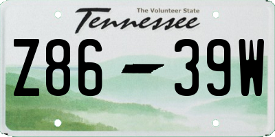 TN license plate Z8639W