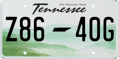 TN license plate Z8640G