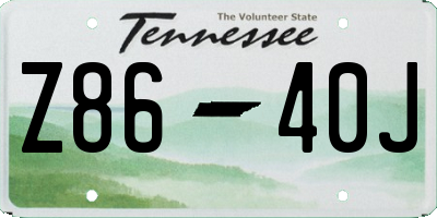 TN license plate Z8640J