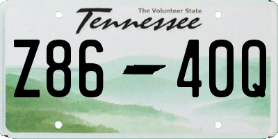 TN license plate Z8640Q