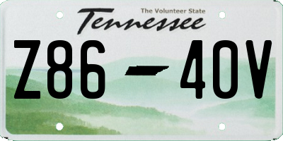 TN license plate Z8640V