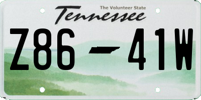 TN license plate Z8641W