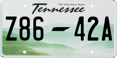 TN license plate Z8642A