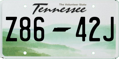 TN license plate Z8642J